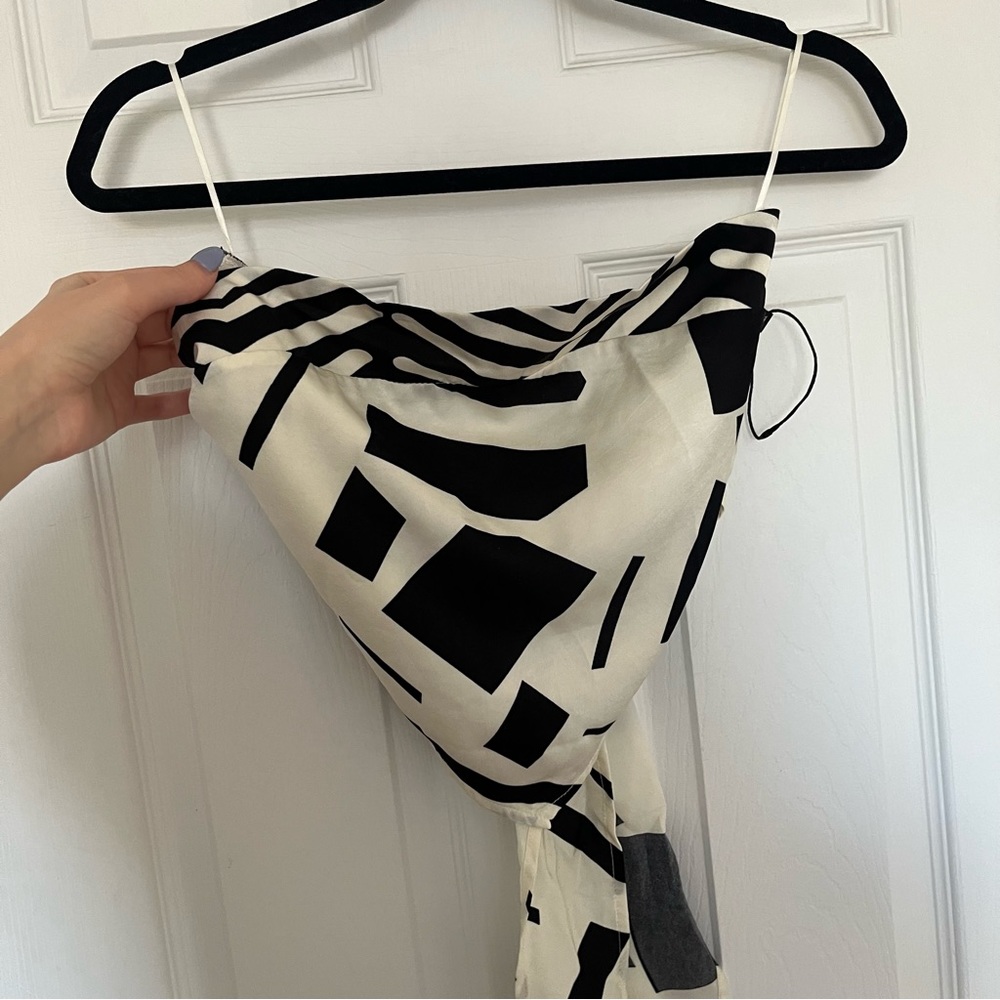 Satin tie back scarf top